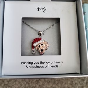 Cute Christmas pup necklace